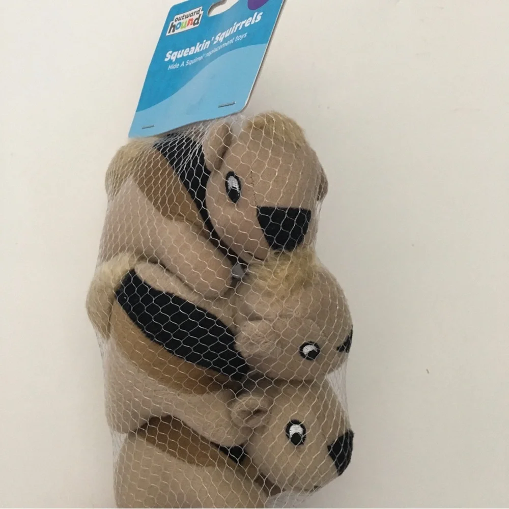 NEW Squeakin' Squirrels Plush Small Pet Toys 3 pk Replacements | Outward Hound